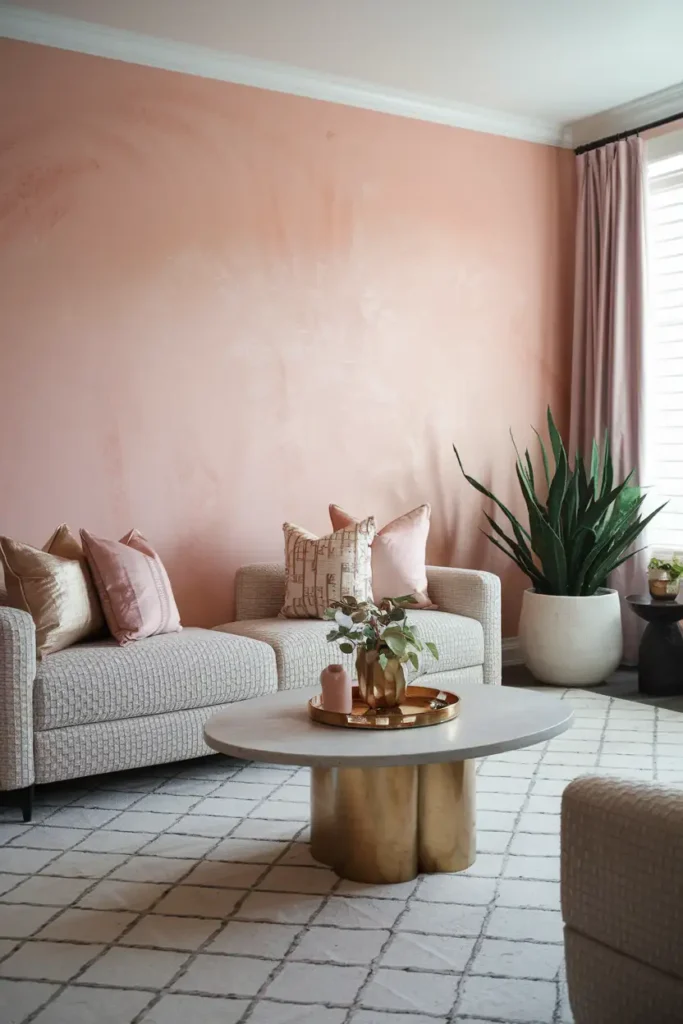 Blush Pink - Accent Wall Colors for a Peaceful Living Room