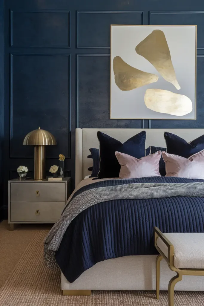 Bold Navy Blue Bedroom