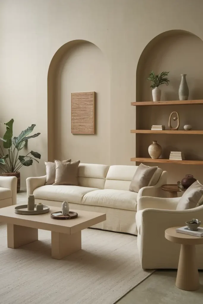 Calm Beige - Accent Wall Colors for a Peaceful Living Room