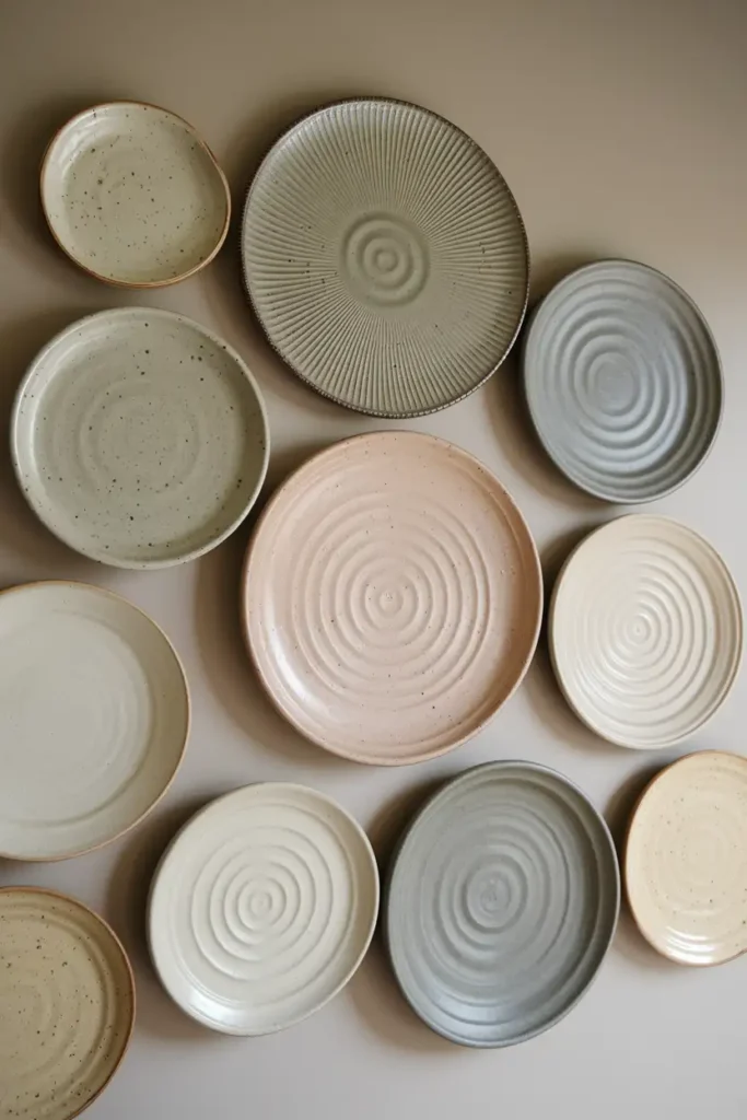 Ceramic Wall Plates - Wall Ideas For Japandi Style Living Room