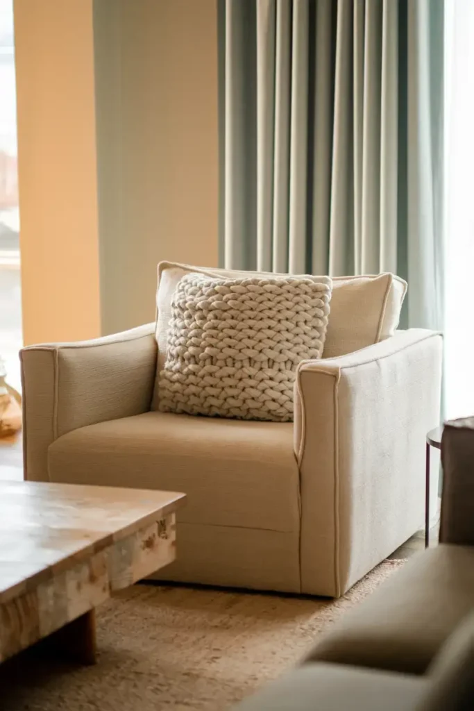 Chunky Knit Pillows - Hygge Living Room Ideas