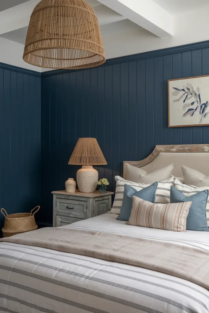Coastal-Inspired Blue Bedroom