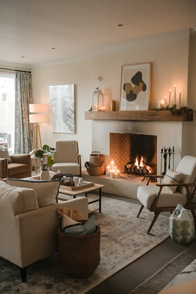 Cozy Fireplace - Hygge Living Room Ideas