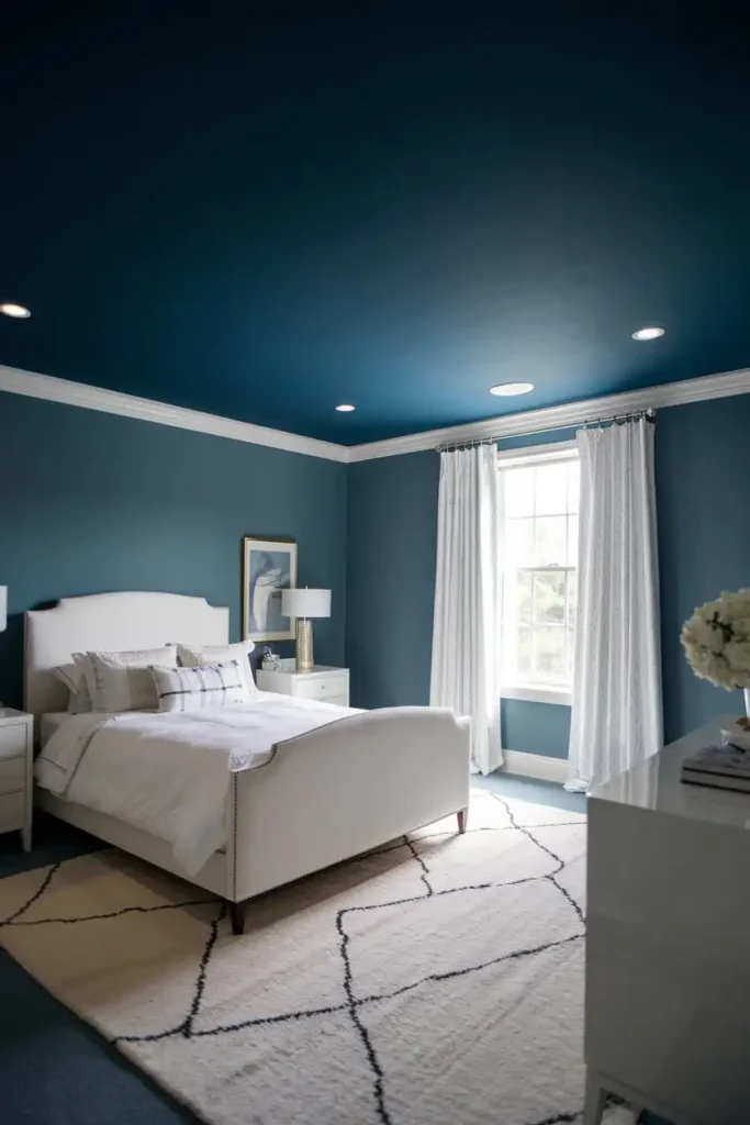 Discover the Drama of a Dark Blue Ceiling 1