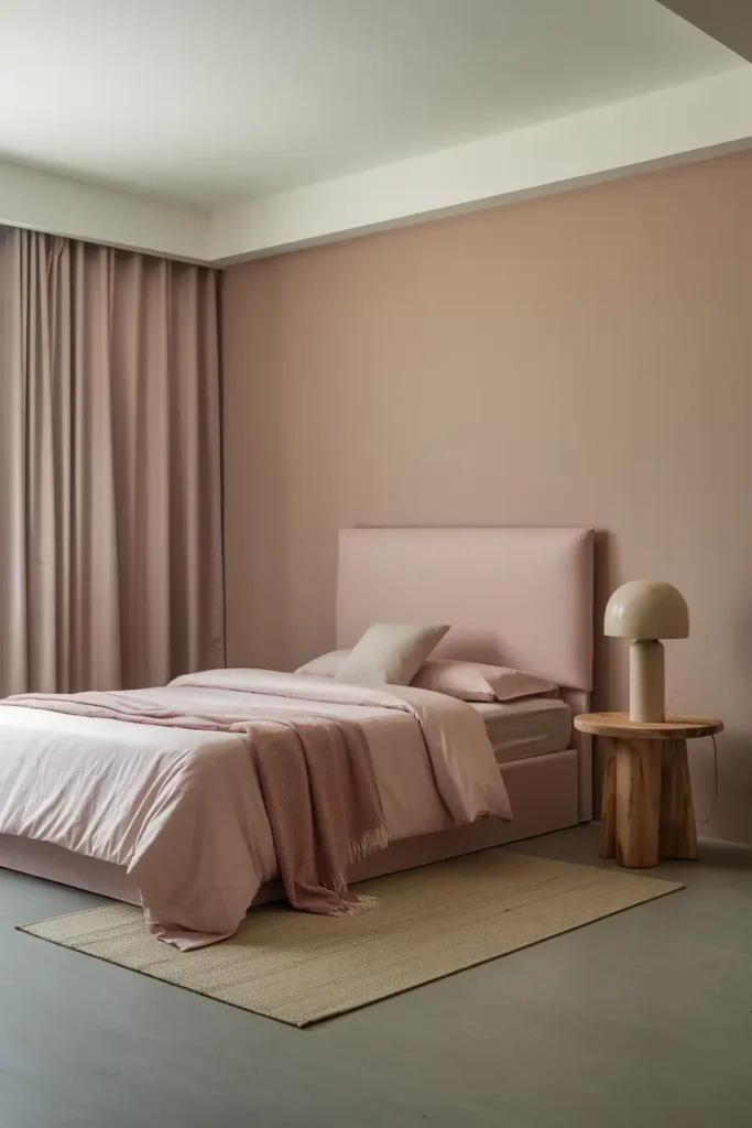 Dusty Pink - best colors for a minimalist bedroom