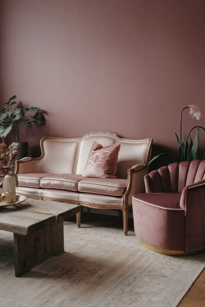Dusty Rose - Accent Wall Colors for a Peaceful Living Room