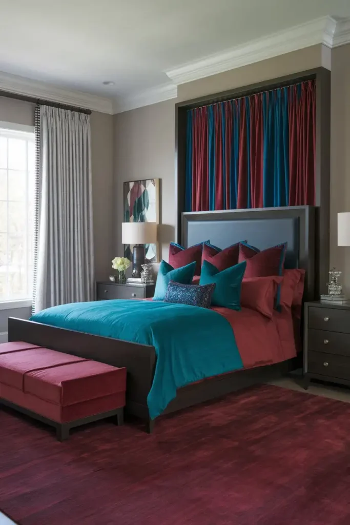 Jewel Tones with Dark Wood