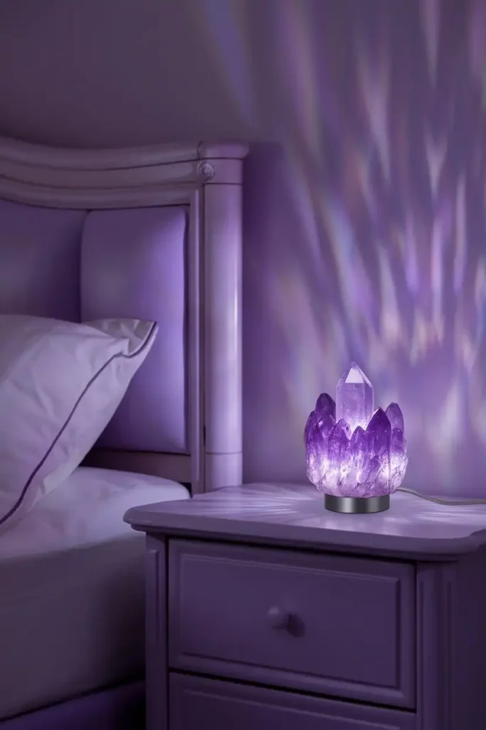 Lavender Amethyst Nightstand Lamps