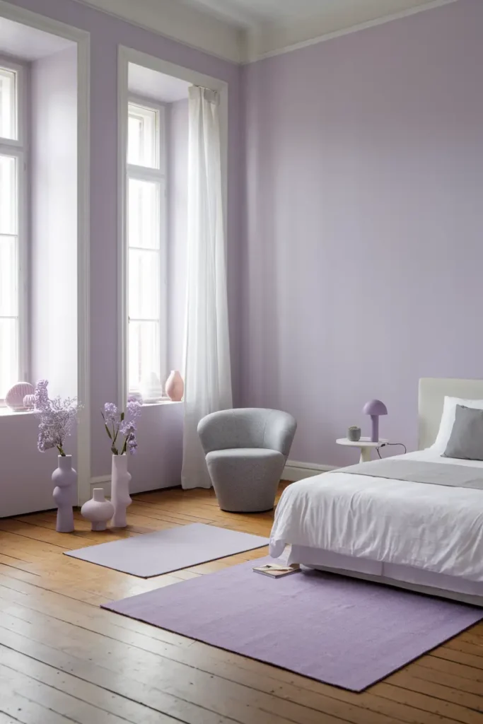 Light Lavender-best colors for a minimalist bedroom