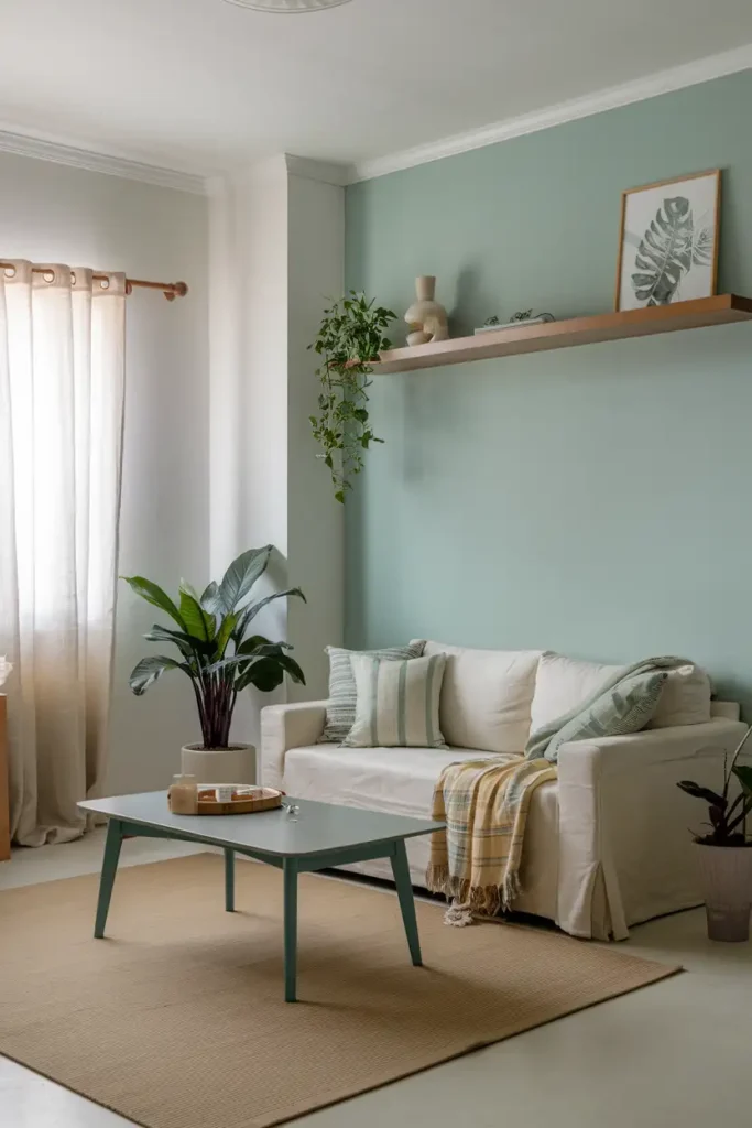 Light Teal - Accent Wall Colors for a Peaceful Living Room