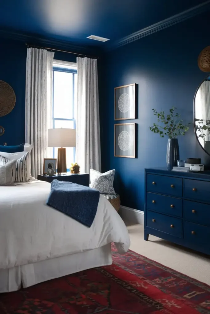 Make a Statement with Royal Blue - dark blue bedroom ideas