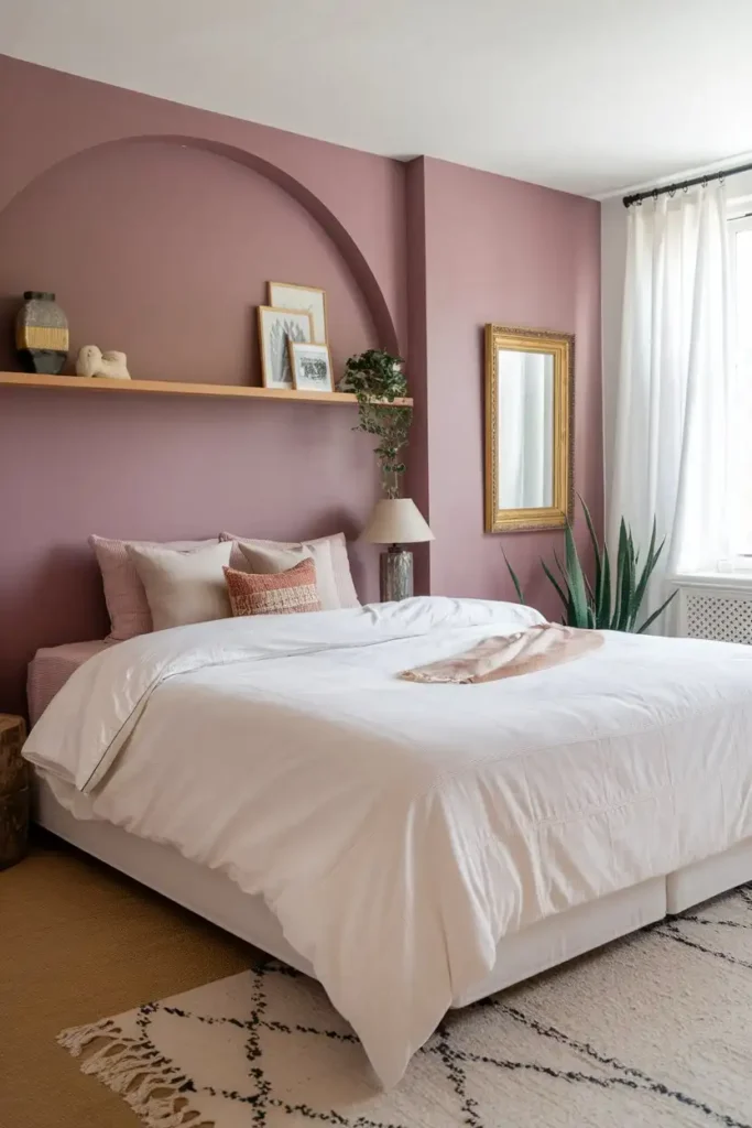 Mauve Accent Wall mauva bedroom ideas