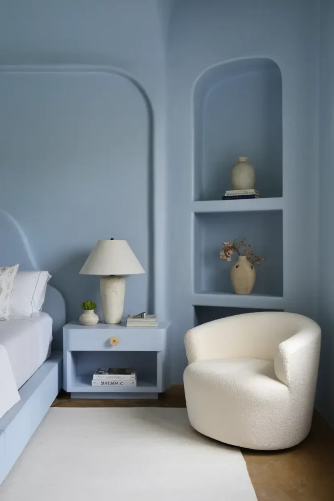 Minimalist Blue Bedroom