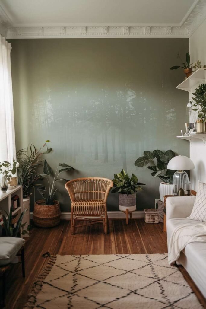 Misty Green - Accent Wall Colors for a Peaceful Living Room