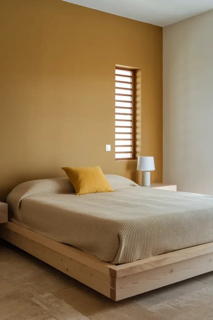 Mustard Yellow-best colors for a minimalist bedroom