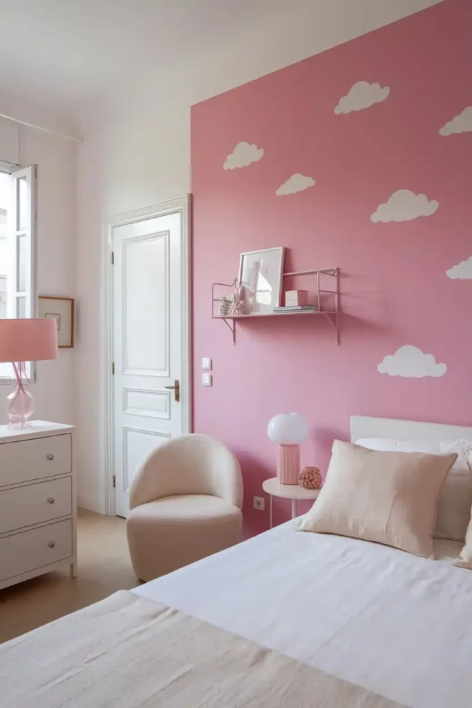 Paint the Wall Pink - accent wall bedroom idea