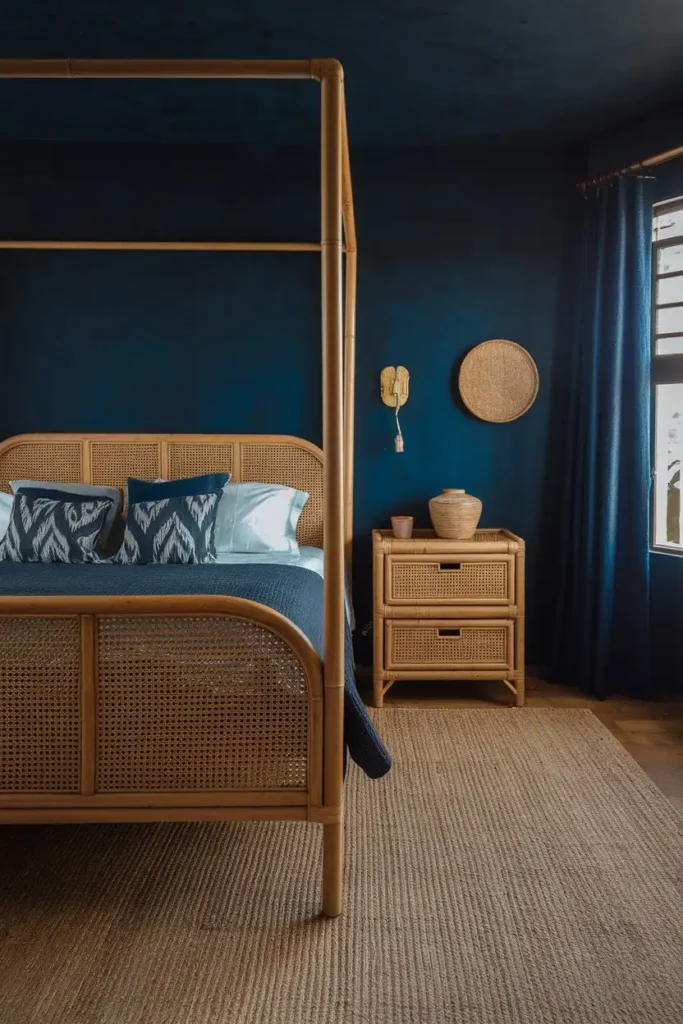 Pairing Dark Blue with Natural Materials