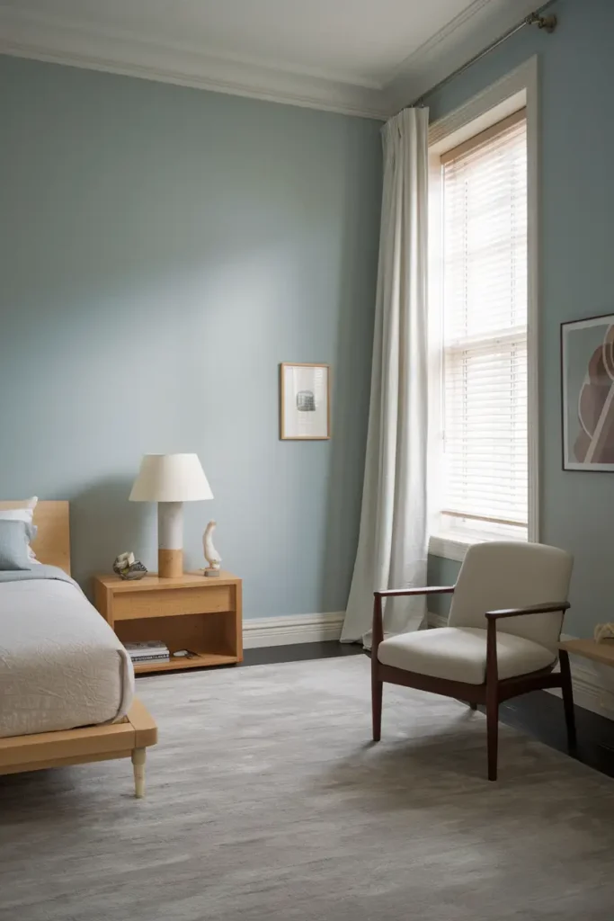 Pale Blue - best colors for a minimalist bedroom