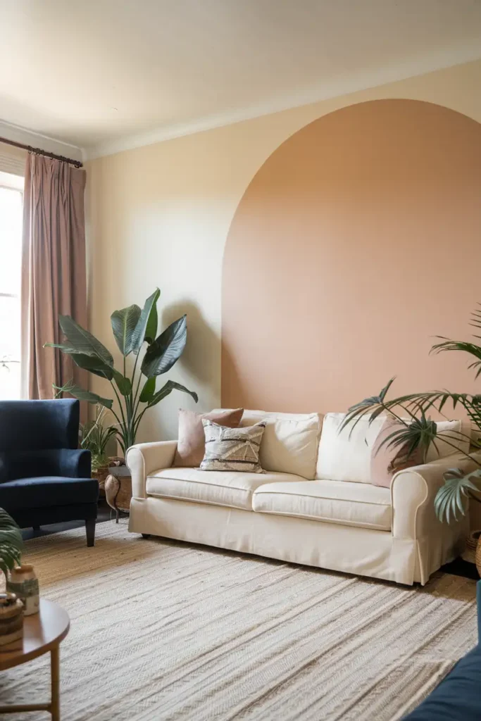 Pale Peach - Accent Wall Colors for a Peaceful Living Room