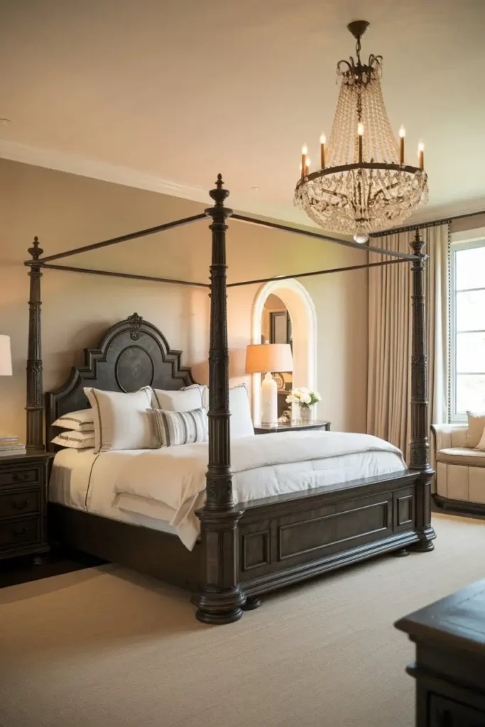 Romantic Chandeliers & Dark Wood