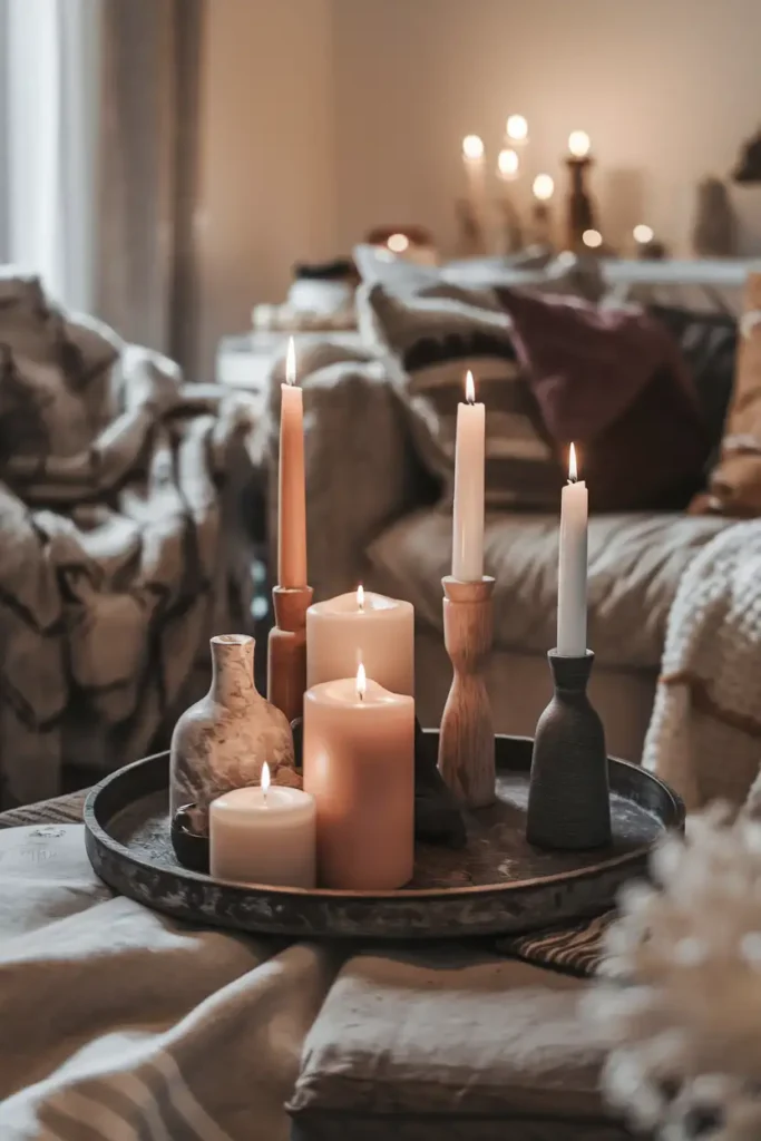 scented candles - Hygge Living Room Ideas