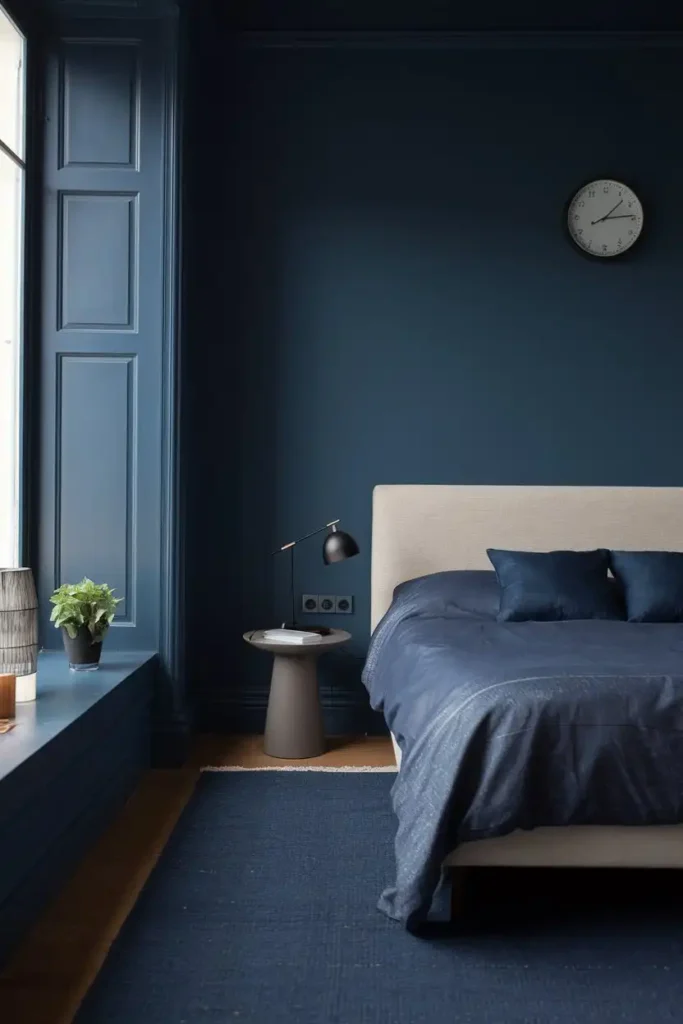 Simplify with Minimalist Dark Blue - dark blue bedroom ideas
