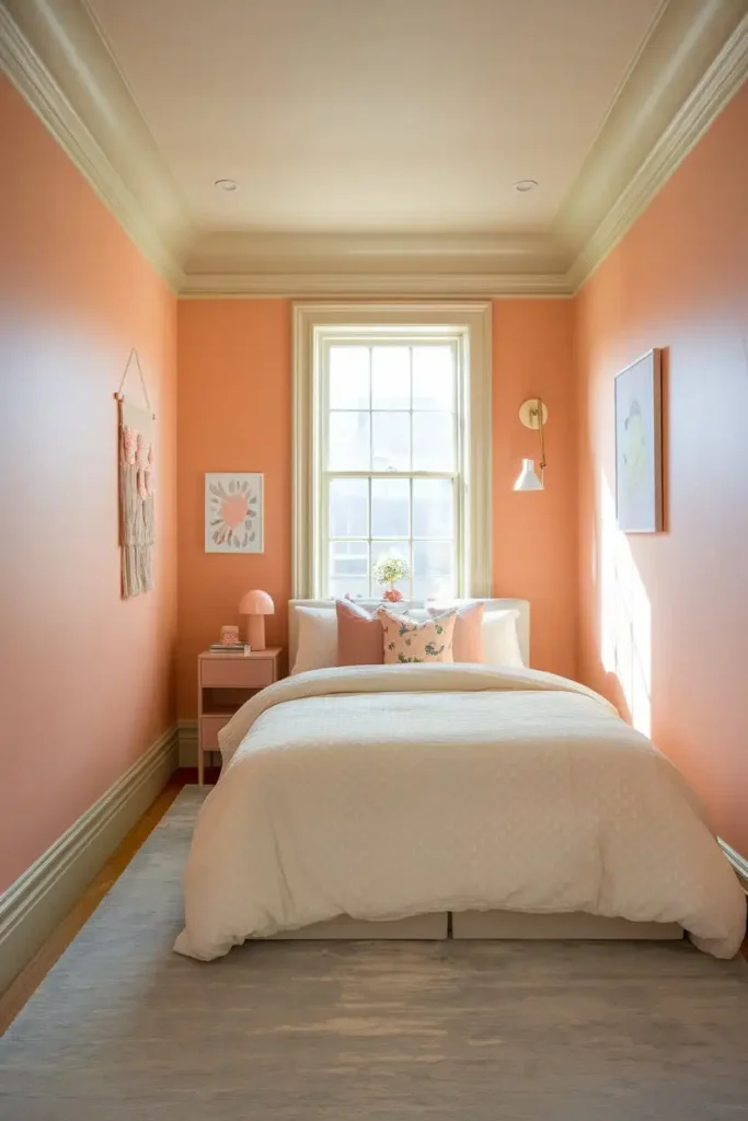 Soft Peach - best paint colors for small bedrooms
