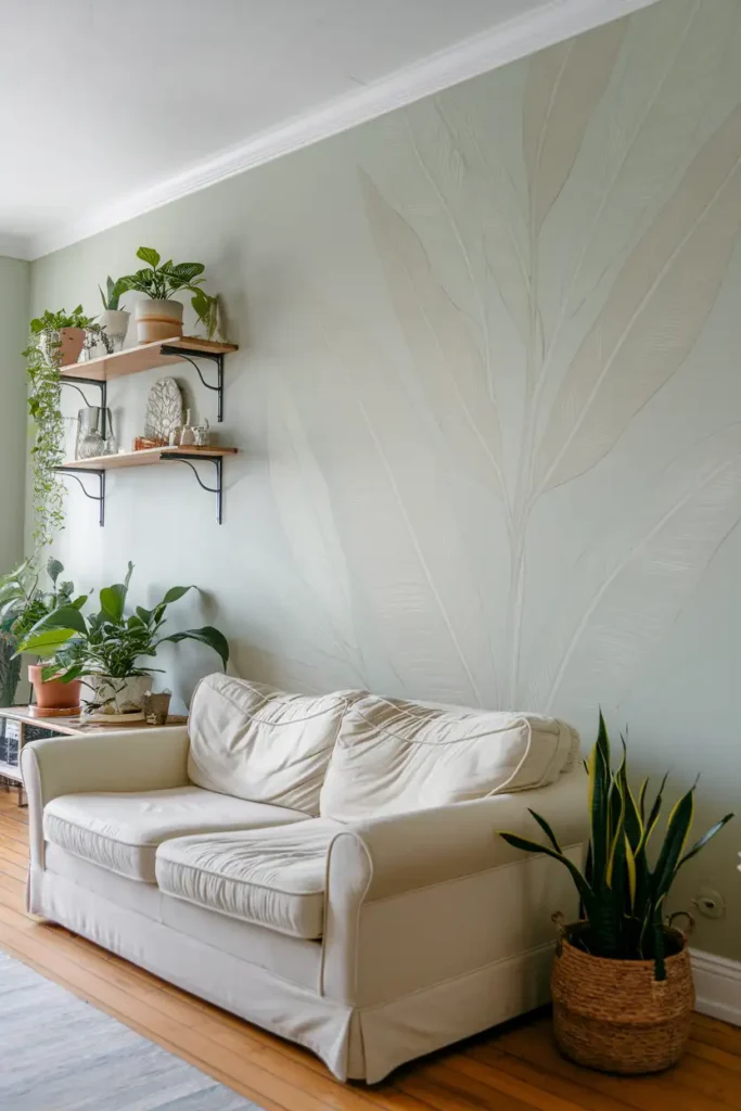 Soft Sage- Accent Wall Colors for a Peaceful Living Room