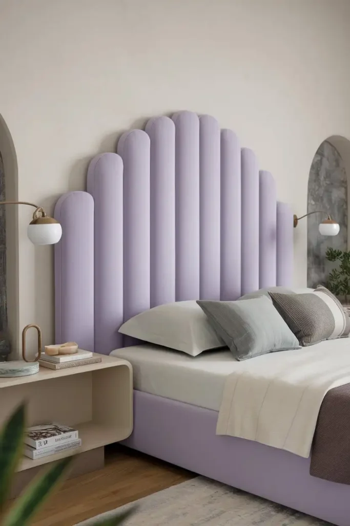 Upholstered Lavender Headboard