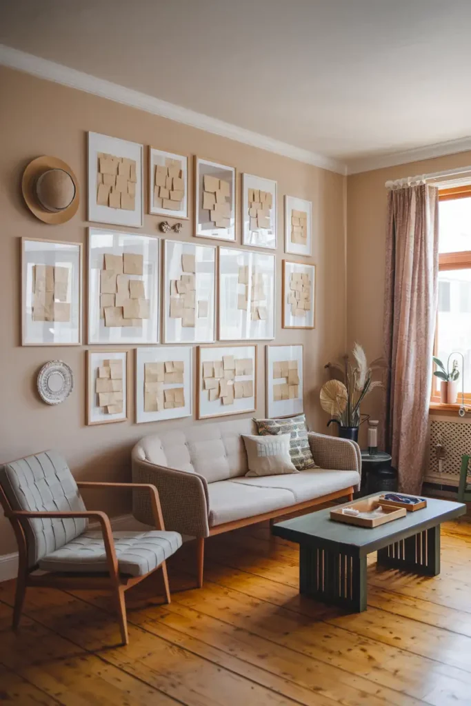 Washi Paper Art - Wall Ideas For Japandi Style Living Room