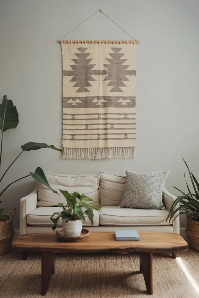 Woven Wall Textiles - Wall Ideas For Japandi Style Living Room
