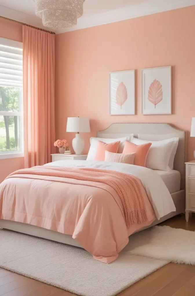 bedroom paint color blush peach