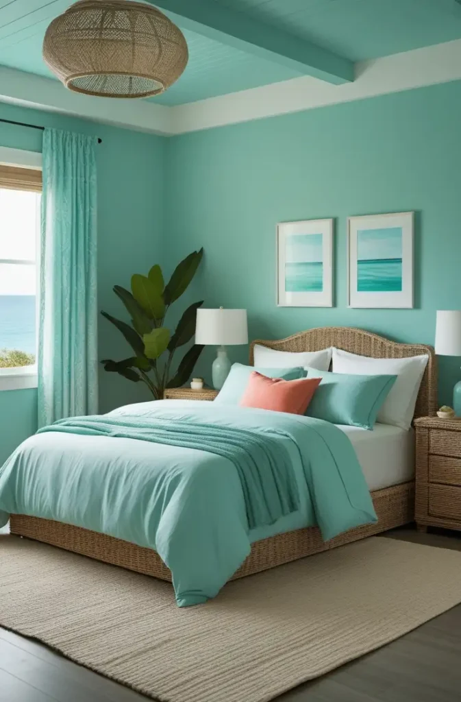 bedroom paint color light teal