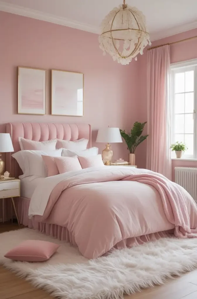 bedroom paint color powder pink