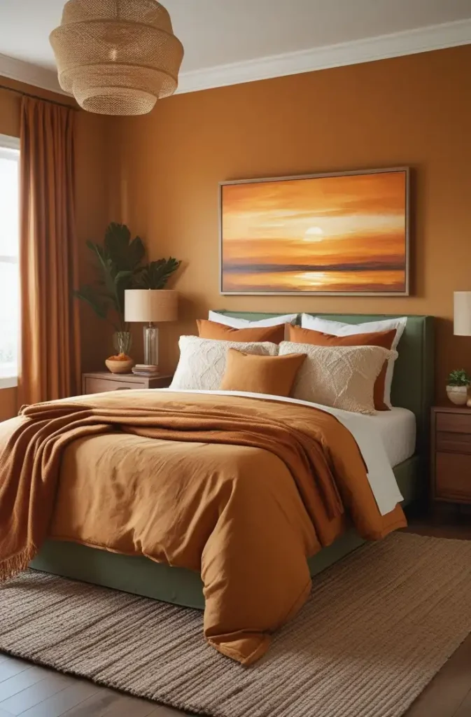 earth tone paint colors for bedroom Amber Sunset