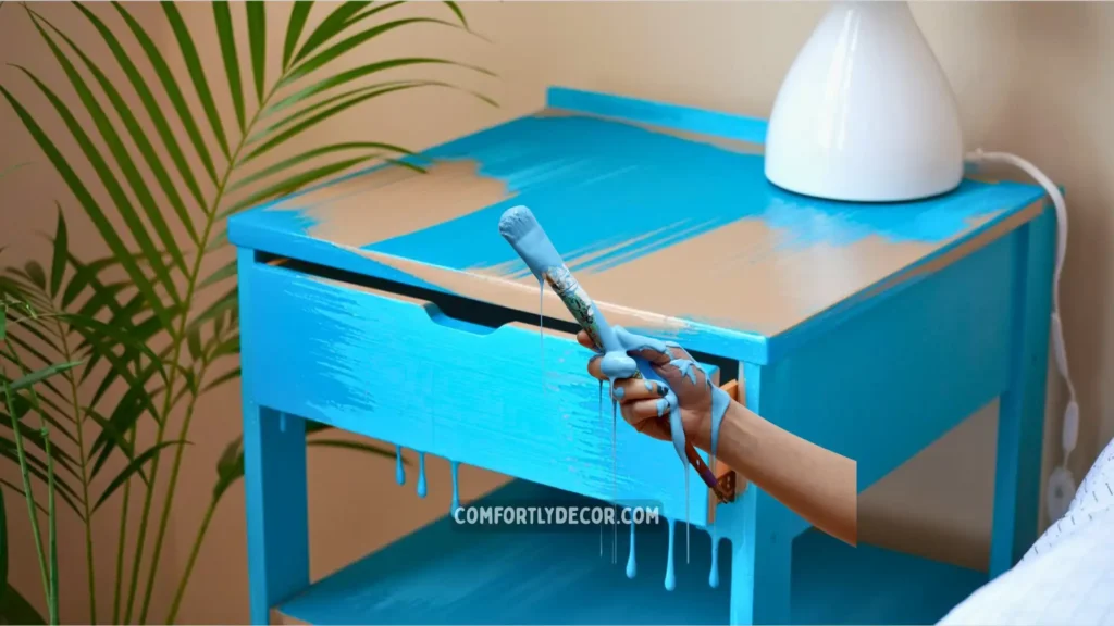 how to paint a bedside table