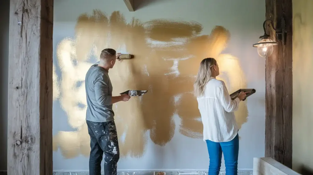 how to paint a wall with metallic paint