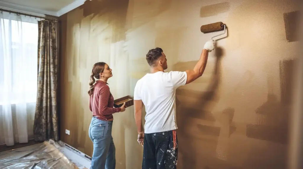 paint wall with metallic paint