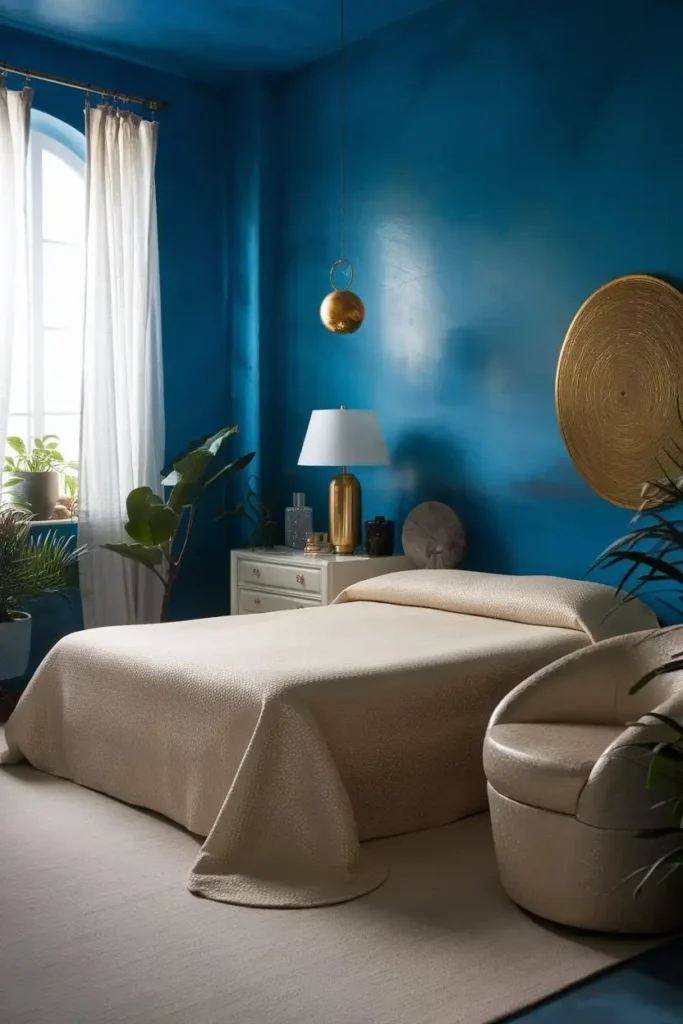 romantic bedroom paint color Mystical Blue