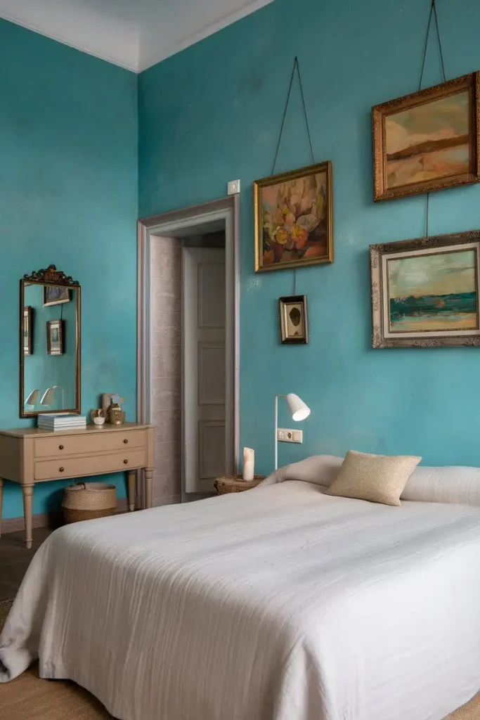 romantic bedroom paint color oceanic turquoise