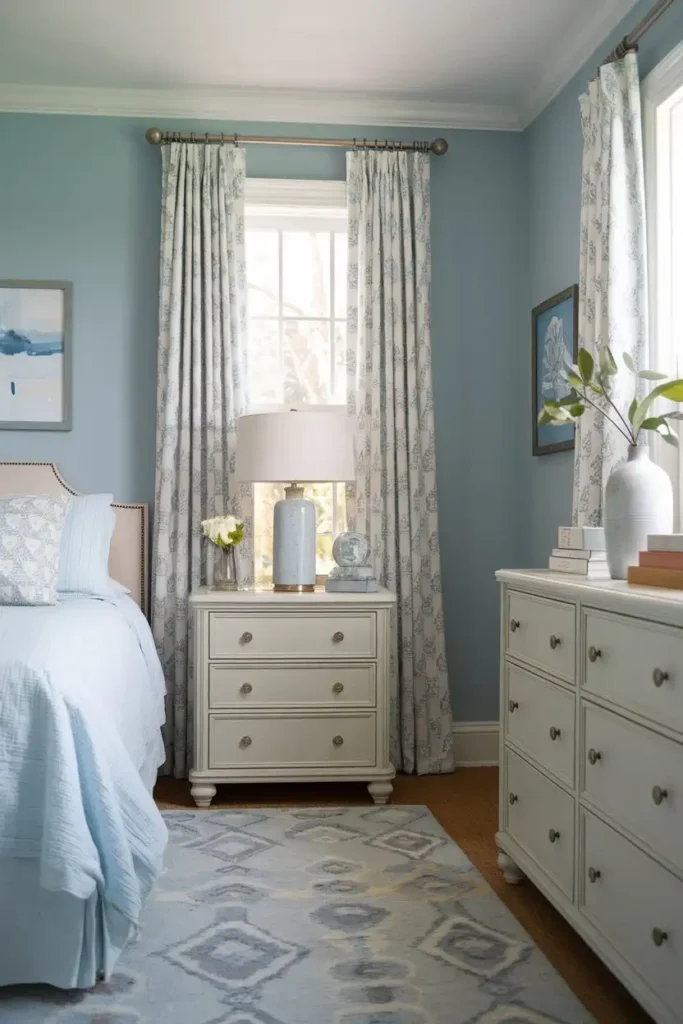 serene blues for bedroom Soft Sky by Olympic