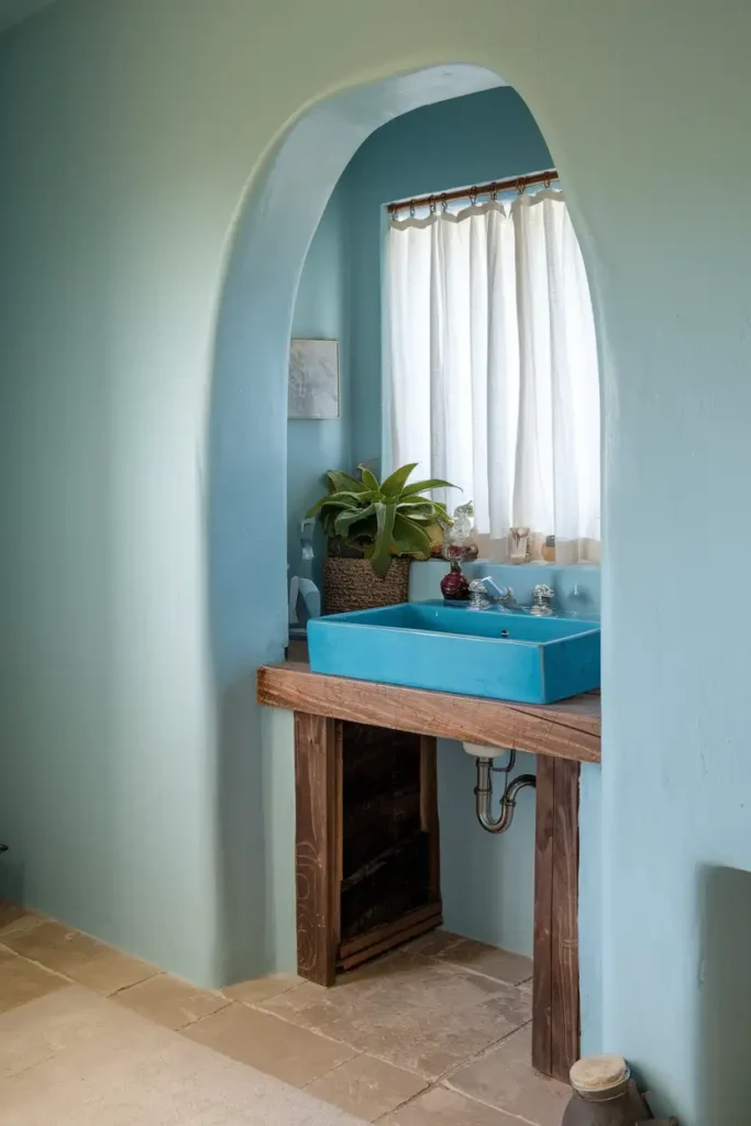Azure Sink Basin-cool blues for refreshing bathroom decor