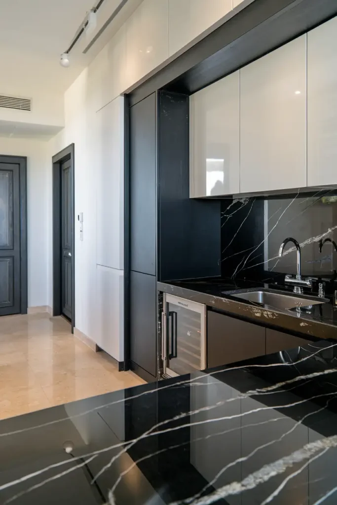 Black Veined Marble Countertops
