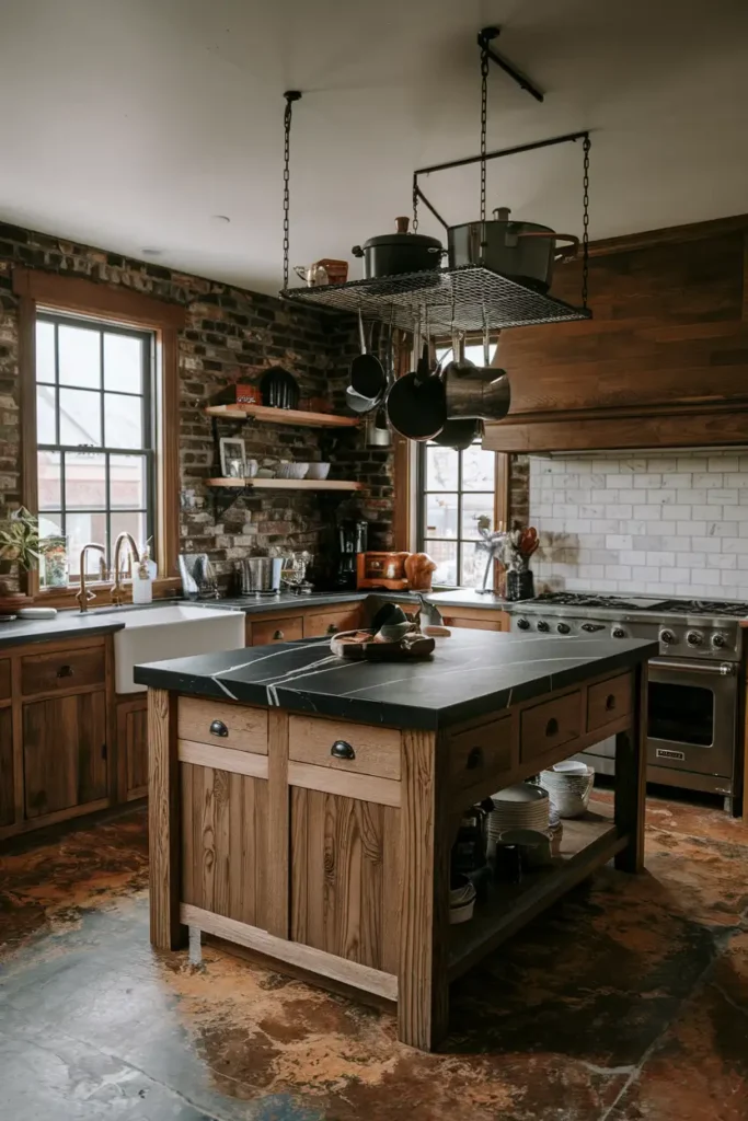Black Veined Marble Countertops-moody kitchen ideas