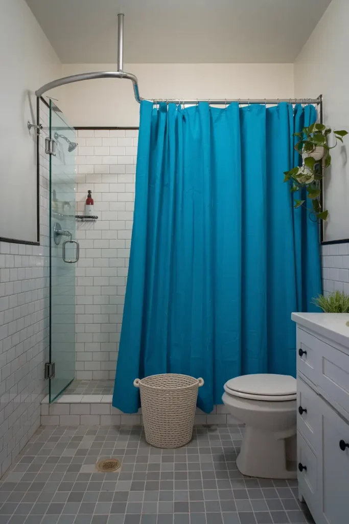 Cerulean Shower Curtain-cool blues for refreshing bathroom decor
