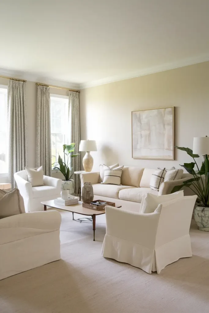 Chantilly Lace by Benjamin Moore-best paint colors for living room