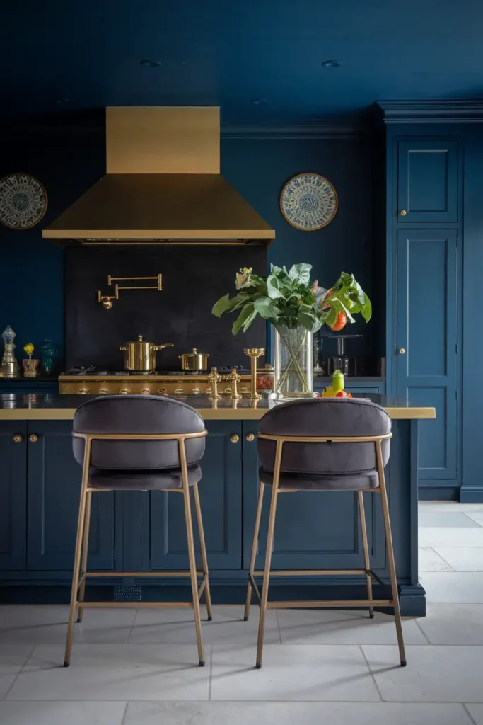 Charcoal and Gold Bar Stools