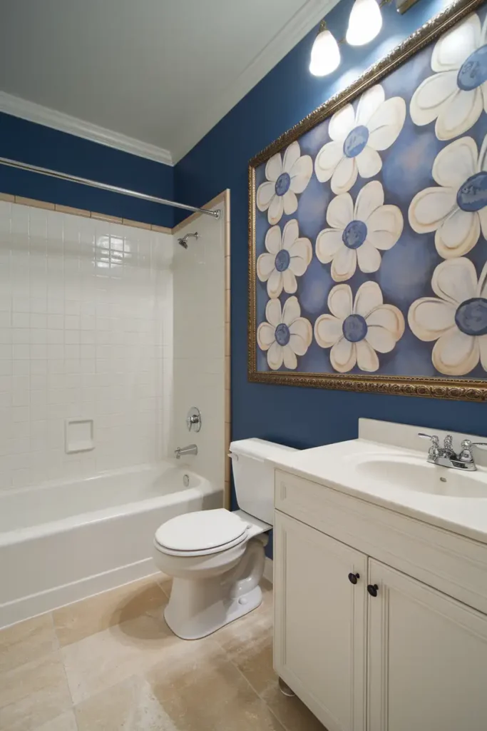 Cornflower Blue Wall Art-cool blues for refreshing bathroom decor