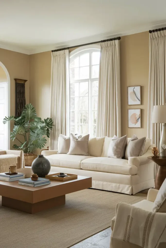 Creamy Beige - warm paint colors for living room