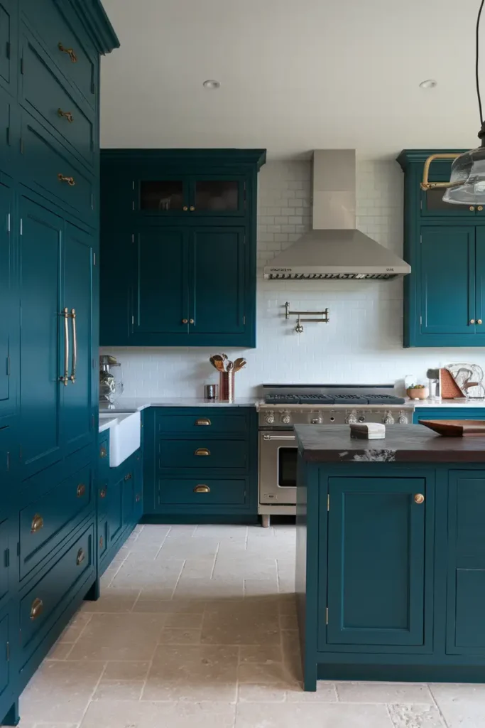 Dark Teal Cabinets